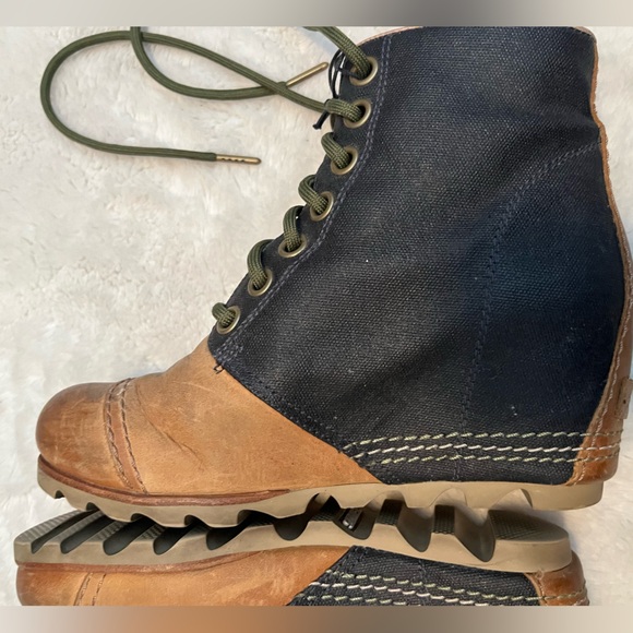 Sorel PDX Lexie Leather Wedge Boots Sz 8 - Picture 7 of 8